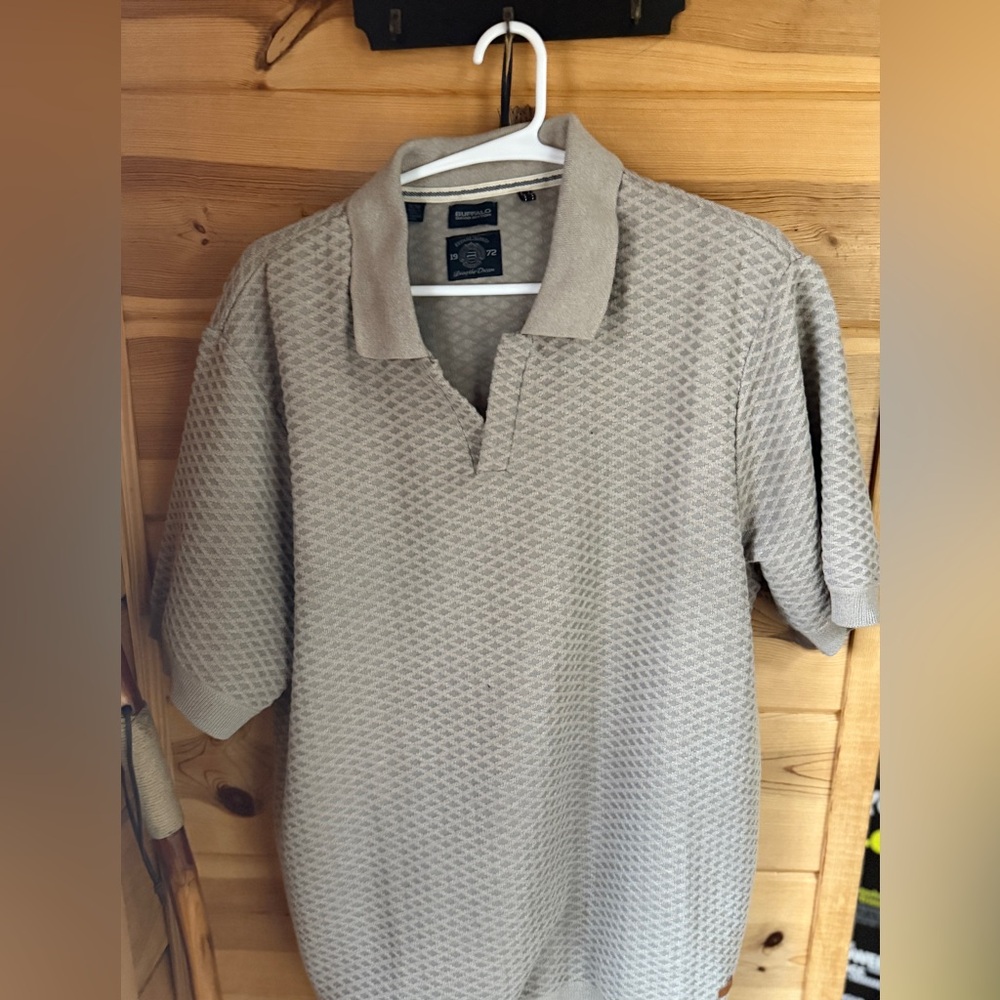 Buffalo David Bitton Textured Beige Polo Shirt